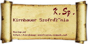 Kirnbauer Szofrónia névjegykártya